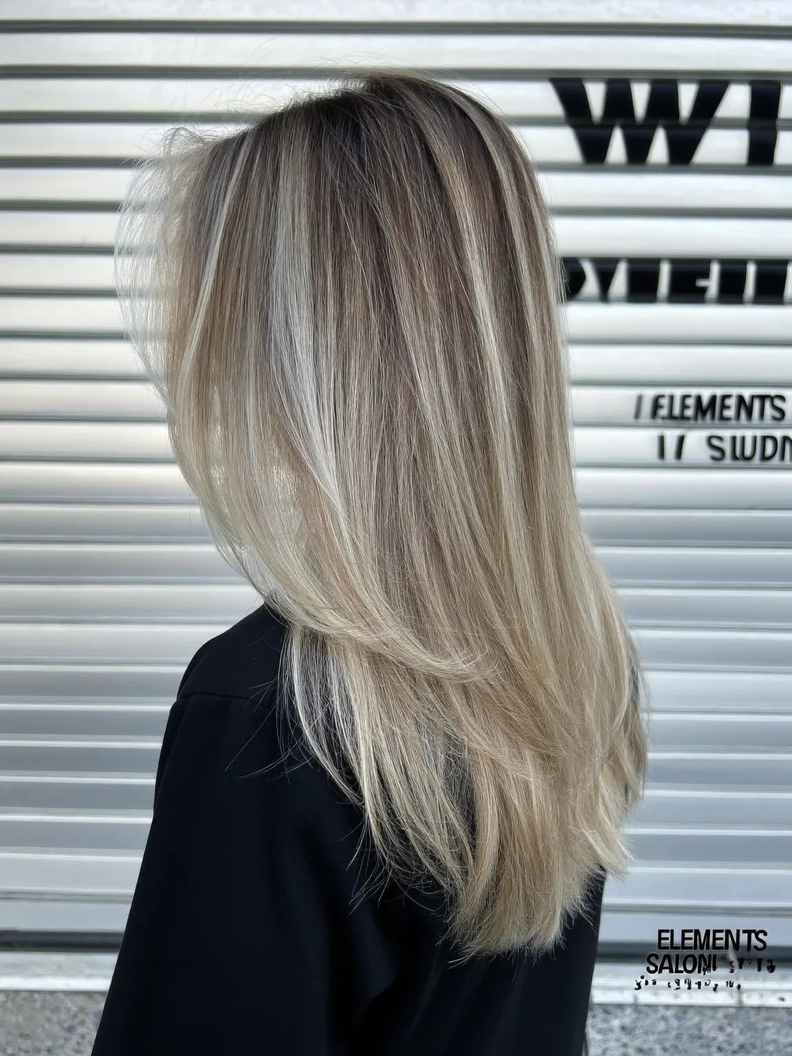 Ash Blonde Straight Long Layers with Subtle Highlights